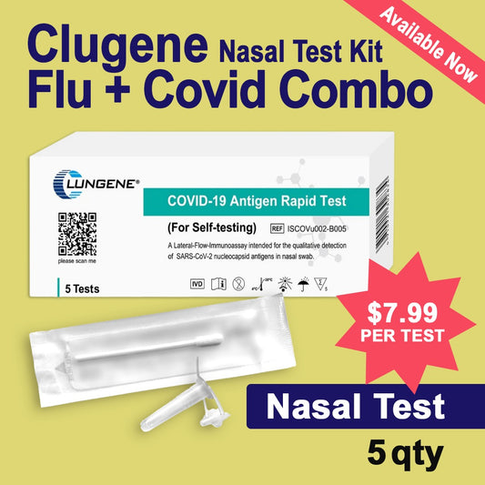 COVID-19 and influenza A+B Rapid Antigen Combo Rapid Test - (Flu and Covid Test) - Clungene (Nasal)