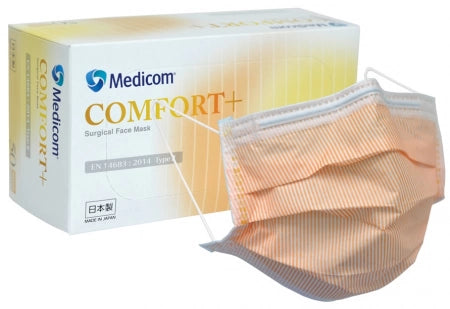 Medicom Comfort+ Orange Surgical Face Mask Box of 50
