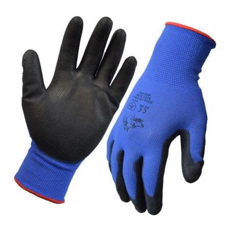 Stealth Blue Heeler PU Palm Glove 13 gauge Polyester Shell