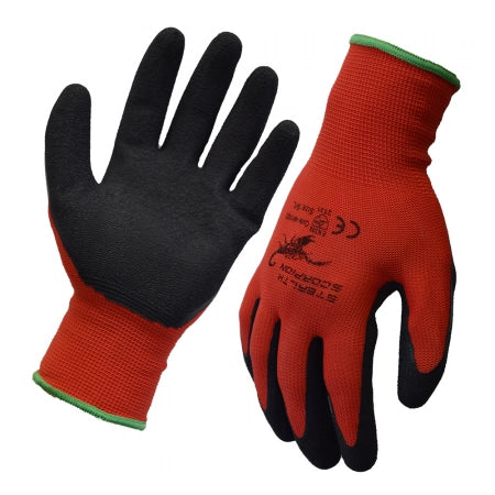 Stealth Scorpion Latex Industrial Work Gloves 13 gauge polyester