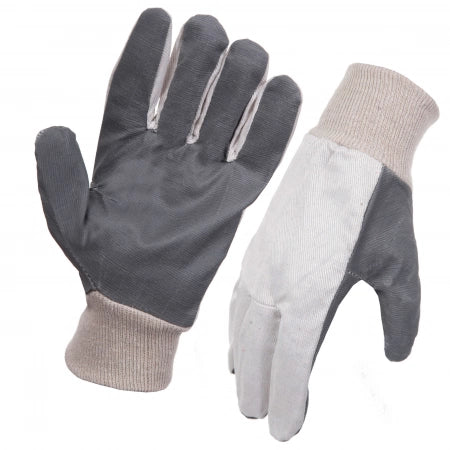 Cotton Drill Vinyl Impregnated Knit Wrist Gloves