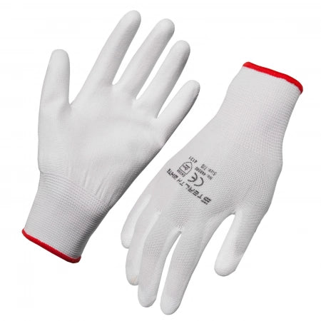 Stealth White Nylon Shell PU Palm Gloves