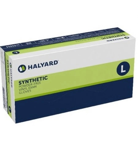 HALYARD Synthetic Vinyl Exam Glove, Powder-free, Clear (100 Gloves/Box)