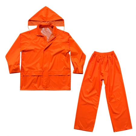 Orange Rainwear Set PVC/Polyester For Outdoor Activities/General Industry/Forestry/Mining/Agricul...