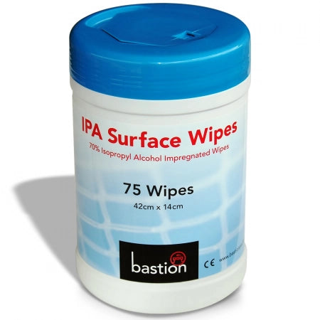 75 Sheets Bastion Pacific IPA Surface Alcohol Cleaning Wipes 30gsm