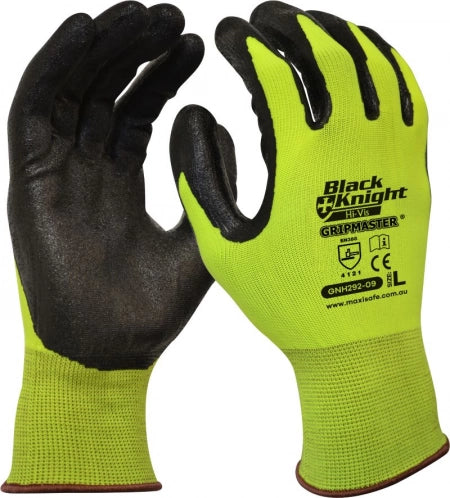 Maxisafe Black Knight Gripmaster Hi-Vis Glove (GNH292)