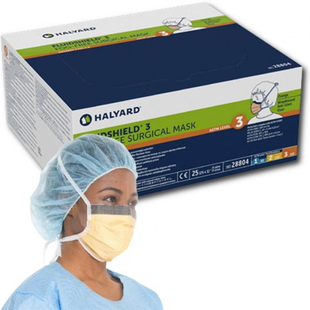 HALYARD FLUIDSHIELD* Level 3 Fog-Free Surgical Mask with Wraparound Visor and SO SOFT* Lining (25...