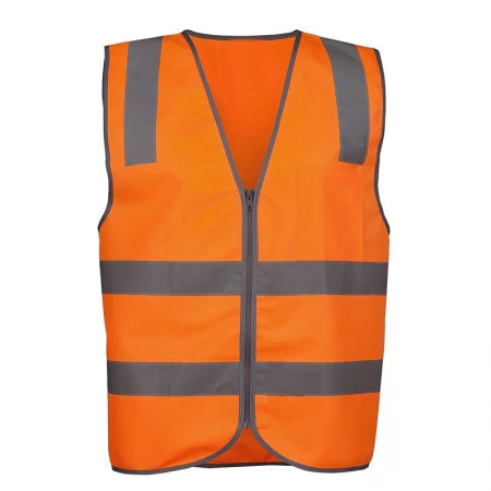Site Safety Vest H With Zipper- Orange