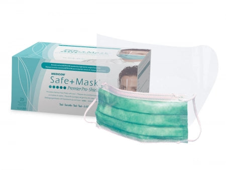 Medicom SafeMask Premier Pro-Shield Earloop Masks with Visor Level 3 (25/Pack)