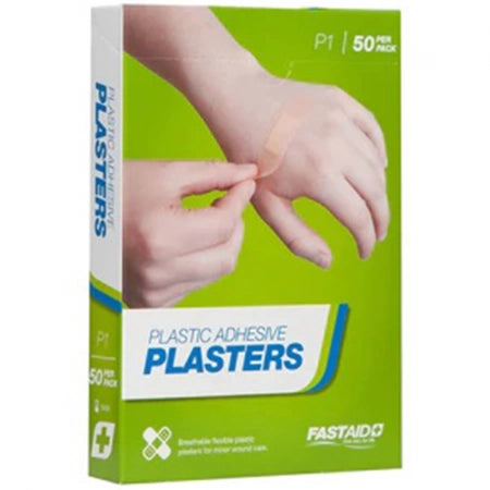 FastAid P1, Adhesive Plasters, Plastic, 72 x 19mm, 50 Pack