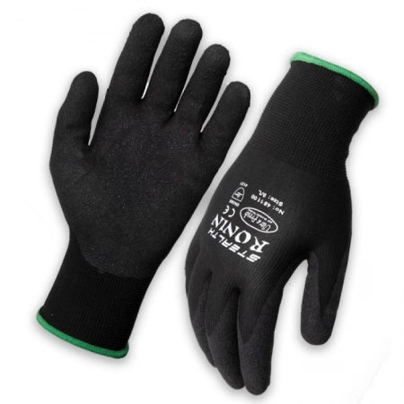 Ronin Stealth Black Nitrile Nylon Tough Gloves 15 Gauge