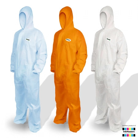 SMS Disposable Coveralls Type 5/6 Breathable Material Individually Wrapped - Medium