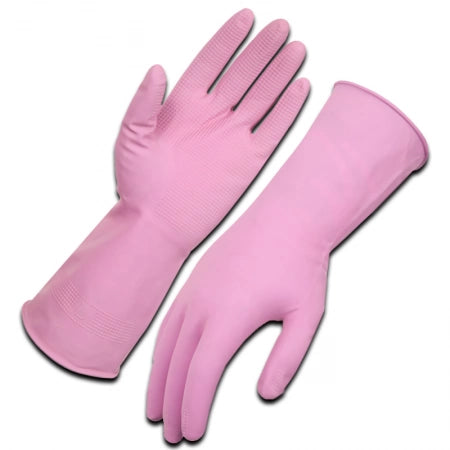 Ultra Touch Pink Silverlined Latex Rubber Gloves