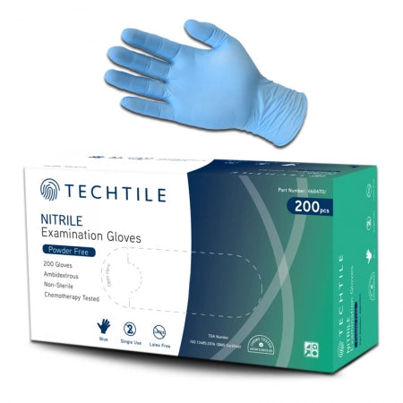 200pcs Techtile Nitrile Gloves Powder Free Blue 3.5gm TGA approved