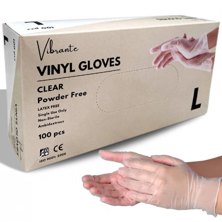 100pcs Vibrante Clear Vinyl Powder-free Gloves