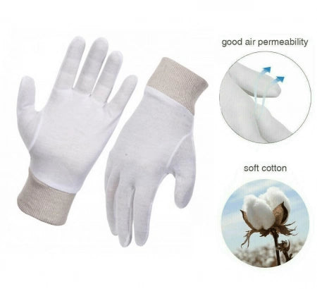 Cotton Gloves Interlock Knit Wrist - Ladies